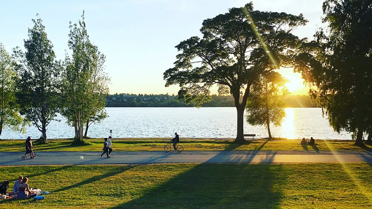 Green space with joggers to illustrate Mackman Research's work for Chelmsford City Council